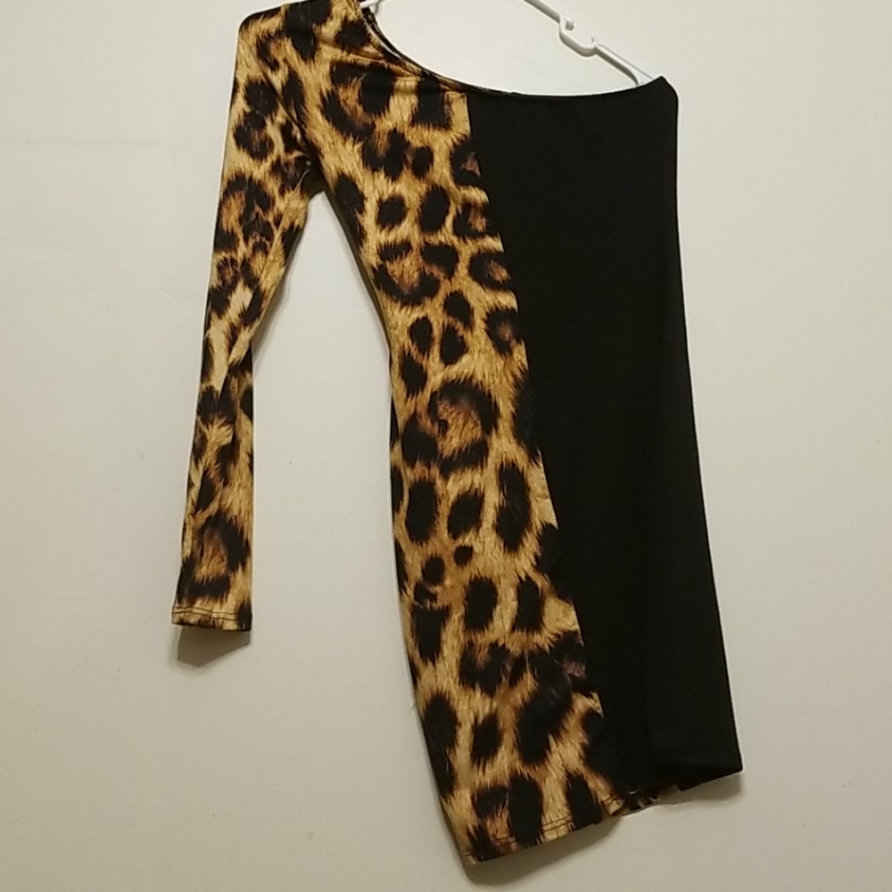 2 tone Bodycon leapord dress